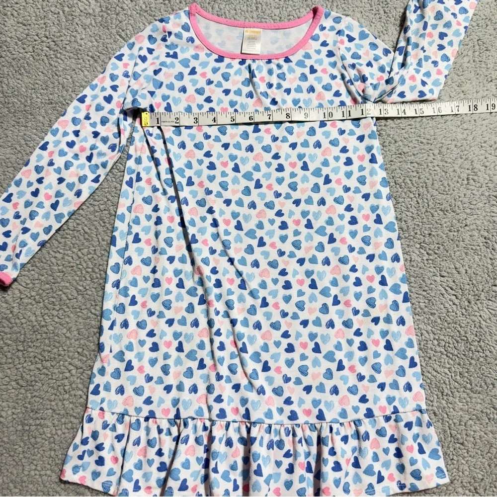 Gymboree Girls Heart Print Nightgown Dress Long Sleeve Size S (5–6)
